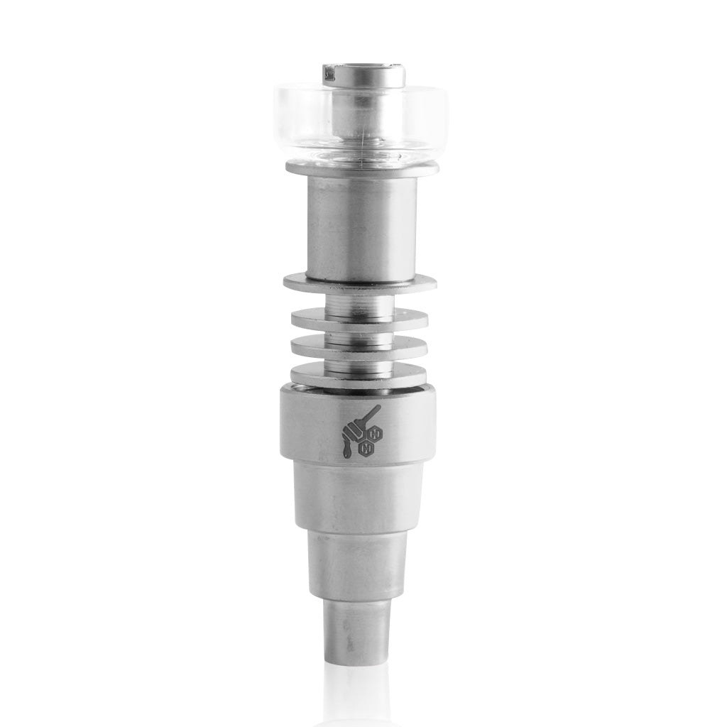 Universal Titanium Silver 6 In 1 Hybrid 16mm Dab Enail Compatible with 10mm, 14mm, 18mm Female Joints 