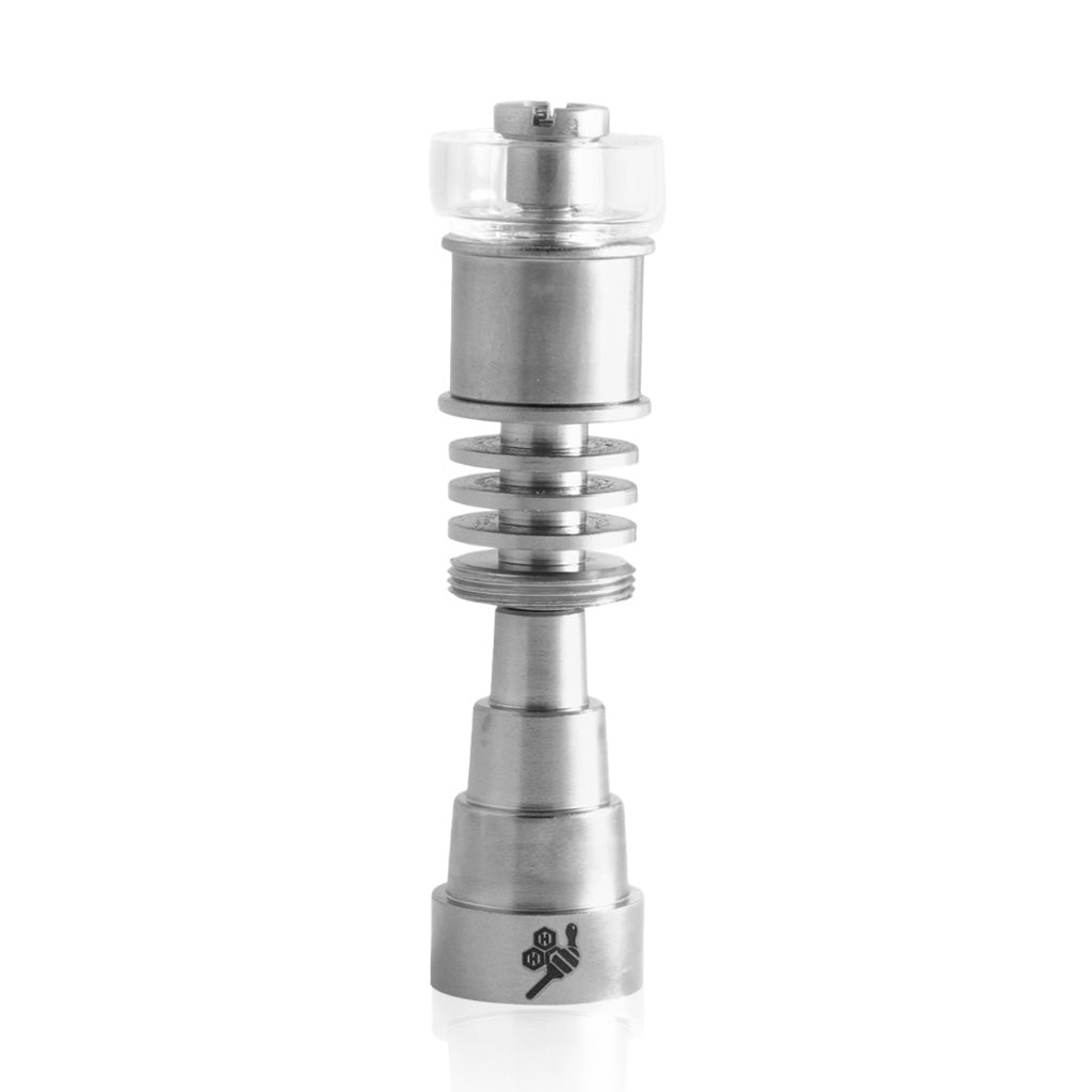 Universal Titanium Silver 6 In 1 Hybrid 20mm Dab Enail Compatible with 10mm, 14mm, 18mm Female Joints 