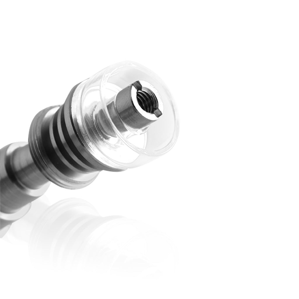 Titanium Silver 6-in-1 Hybrid Dab Rig Nail Wax Retaining Parts View