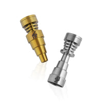 Thumbnail for Universal Titanium Gold & Silver 6-in-1 Skillet Nail Compatible With 10mm, 14mm, And 18mm Male & Female Joints.