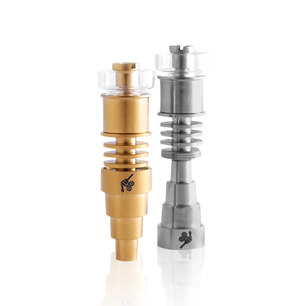 Universal Titanium Silver & Gold 6 In 1 Hybrid  Dab Enail Compatible with 10mm, 14mm, 18mm Male & Female Joints 
