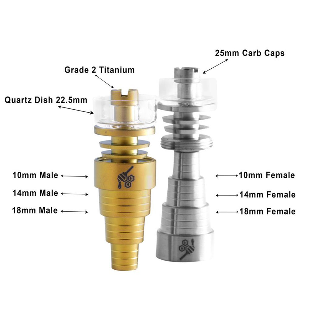 Dab Rig Nail Types Titanium 6-in-1 Hybrid Dab Nail For Dab Rig | Honeybee Herb
