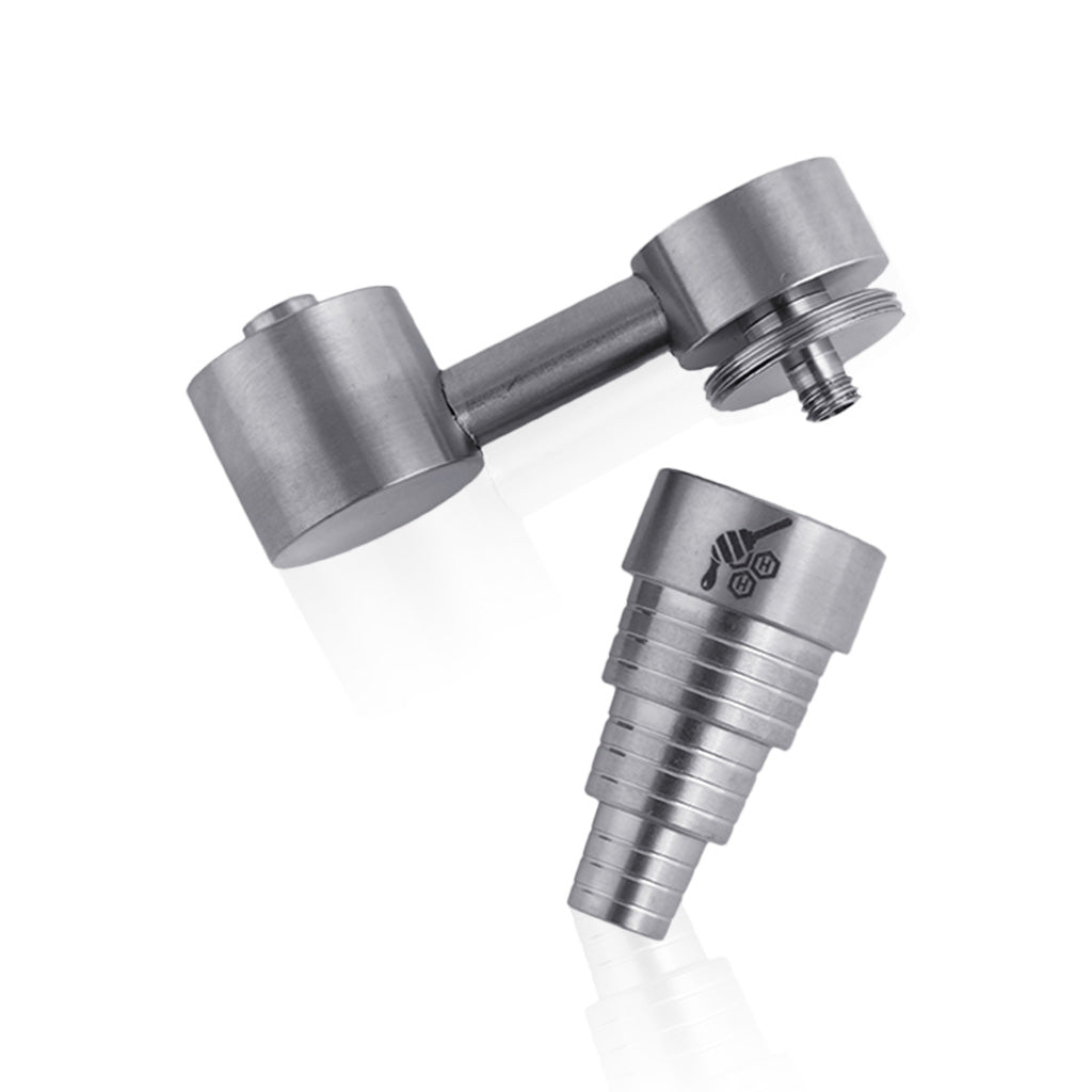 Titanium Silver 6-in-1 Sidecar Metal Dab Nail Apart View