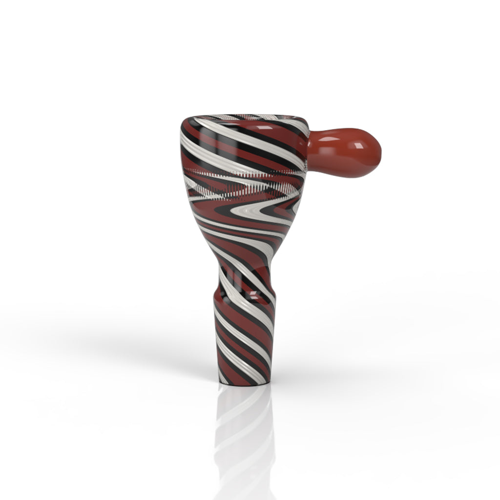 Wig Wag Glass Flower Bowl FB-7 Red And White Colour With 14mm male joint Clear Image