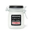 3.5-Inch Airtight Frosted Glass Jar With Black Lid & Funny Label “Weekend Forecast 100% Chance Stoned” Fully Closed 