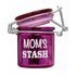  Compact Version Of Ted Miller Innovations Mom’s Stash Pink Airtight Jar With Tilted Lid And Clamp Seal.