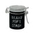 Airtight Glass Grandpop’s Stash Jar By Ted Miller Inno – Front View With Clear Clamp-Seal Lid At Honeybee Herb 