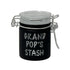 Airtight Glass Grandpop’s Stash Jar By Ted Miller Inno – Front View With Clear Clamp-Seal Lid At Honeybee Herb 