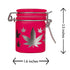 2.5-Inch Airtight Pink Glass Silver Leaves Stash Jar Dimension