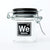 Airtight glass storage jar with Weed Periodic Symbol design by Ted Miller Innovations, available at Honeybee Herb.