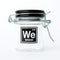 Airtight glass storage jar with Weed Periodic Symbol design by Ted Miller Innovations, available at Honeybee Herb.