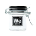 Airtight glass storage jar with Weed Periodic Symbol design by Ted Miller Innovations, available at Honeybee Herb.