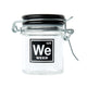 Airtight glass storage jar with Weed Periodic Symbol design by Ted Miller Innovations, available at Honeybee Herb.
