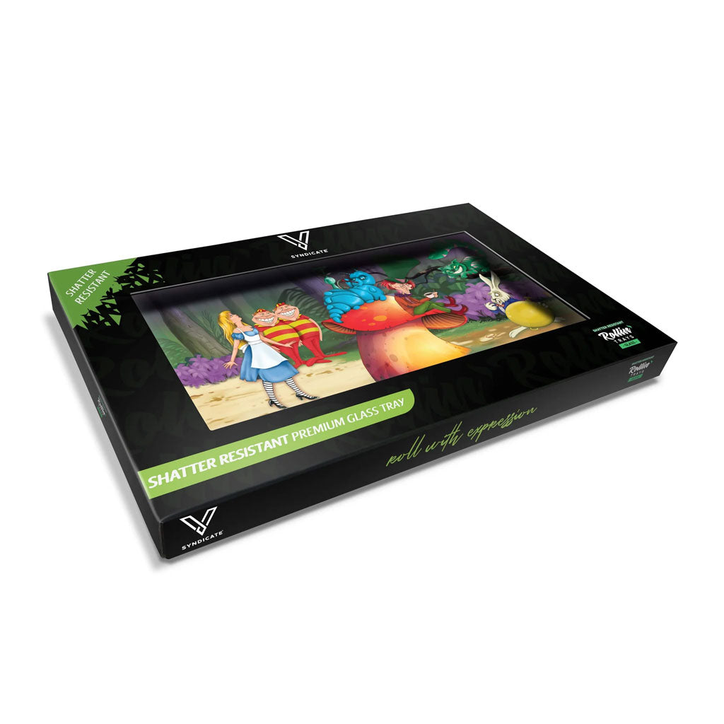  alice mushroom glass rolling tray in gift box — premium, ready to ship — buy now 