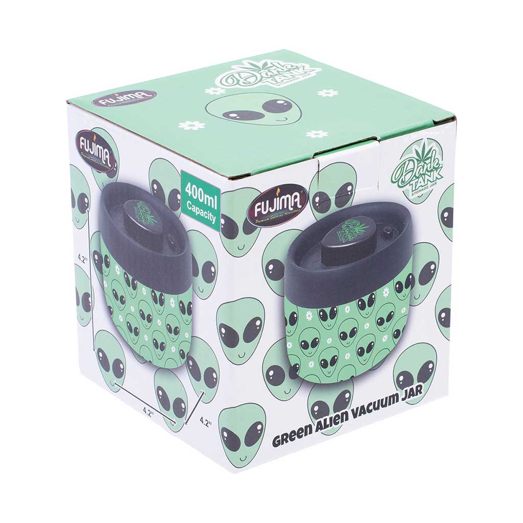 Alien Ultra Dank Tank Vacuum Jar retail box, 400ml capacity, order today at Honeybee Herb.