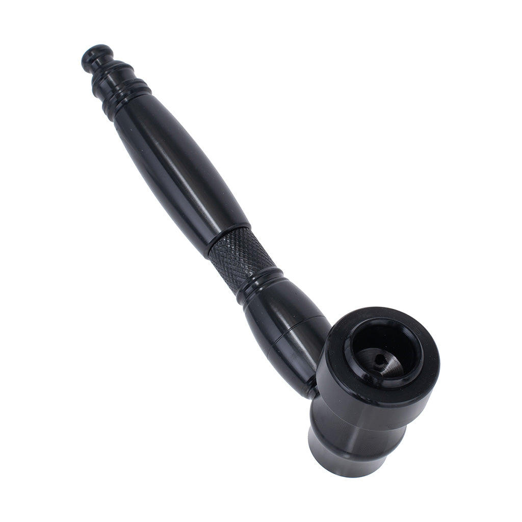 Durable black aluminium hand pipe for everyday smoking use