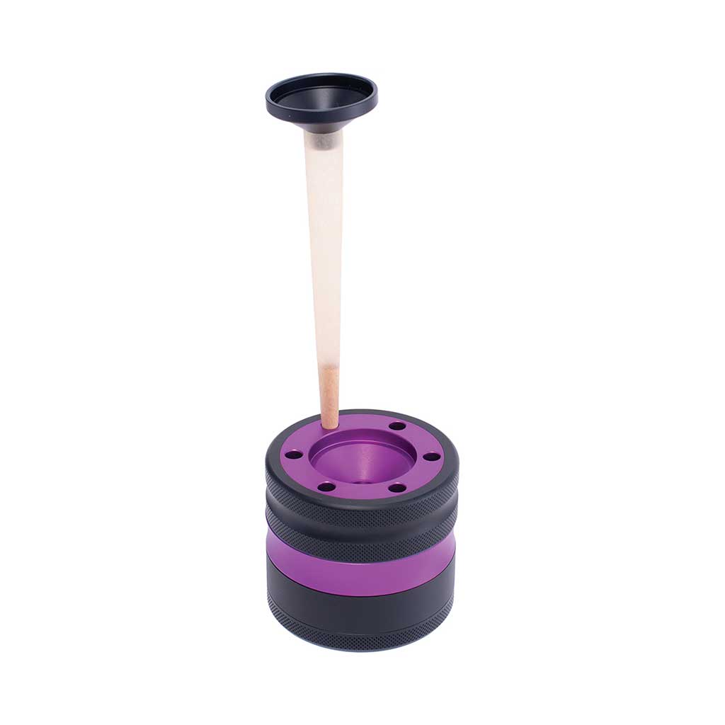 Aluminium Purple Grinder With Cone Holder Funnel Using View 