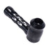 Black aluminum glass hand pipe with perforated design for sale