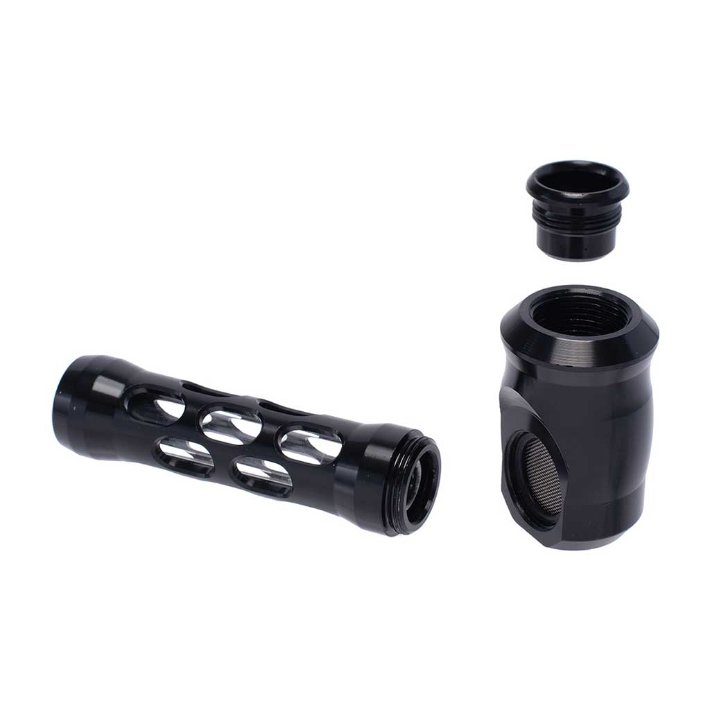 Black aluminum glass perforated smoking pipe durable metal hand pipe