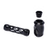 Black aluminum glass perforated smoking pipe durable metal hand pipe