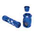 Blue aluminum glass hand pipe perforated design portable smoking pipe