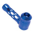 Blue aluminum glass perforated smoking pipe stylish durable hand pipe