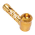 Gold aluminum glass perforated smoking pipe durable metal hand pipe for sale
