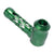 Green aluminum glass hand pipe perforated chamber design smoking pipe