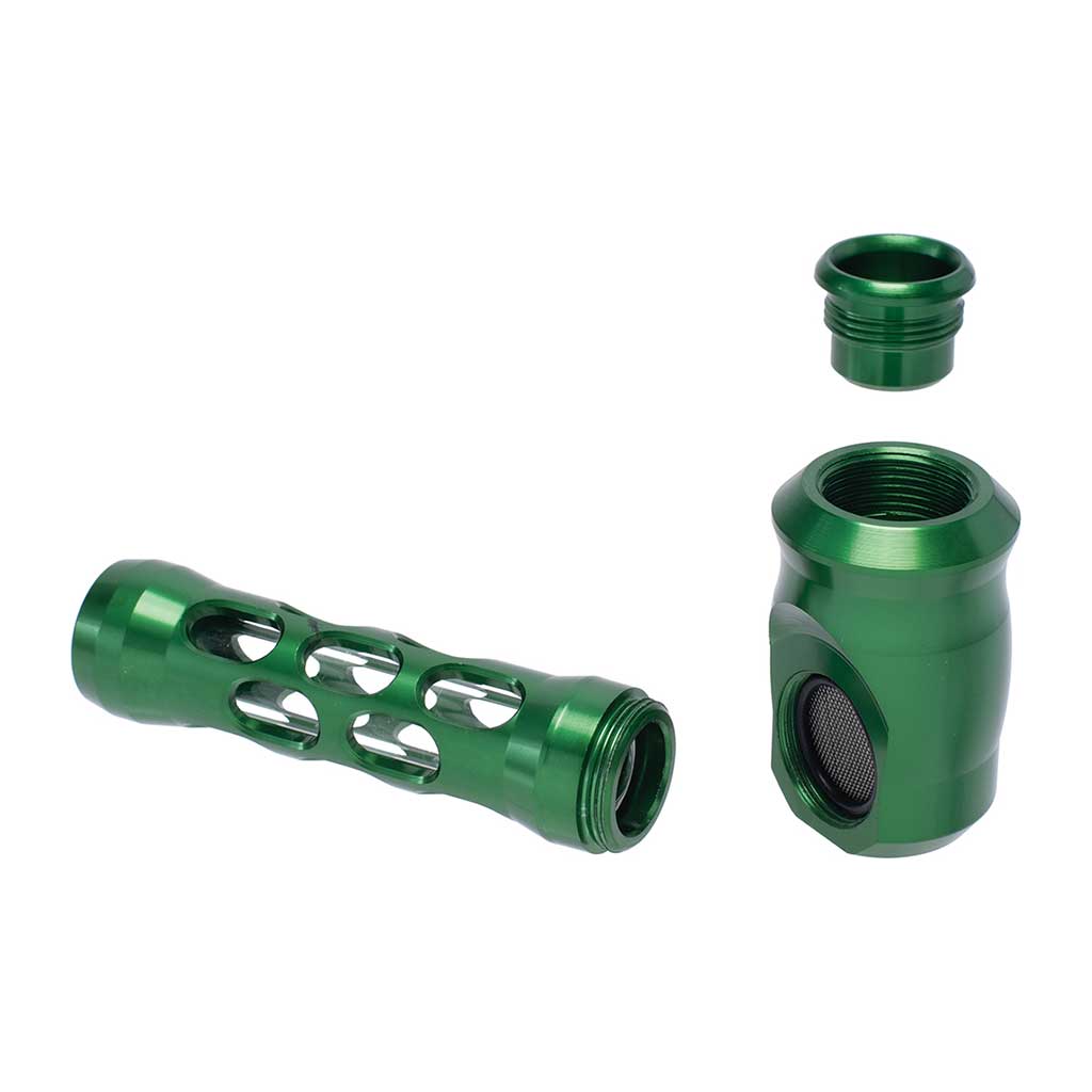 Green aluminum glass perforated smoking pipe heavy-duty hand pipe