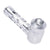 Silver aluminum glass perforated smoking pipe premium metal hand pipe