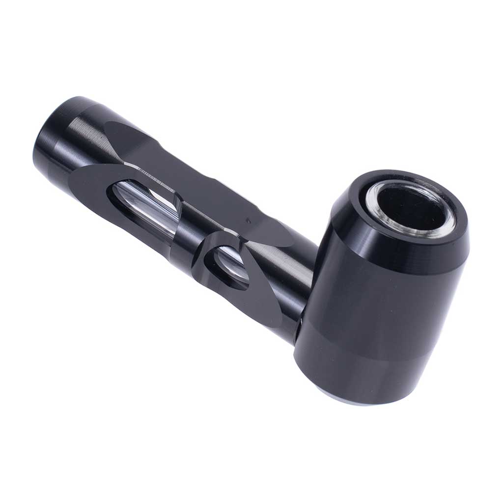 Black aluminum glass hand pipe portable metal smoking pipe
