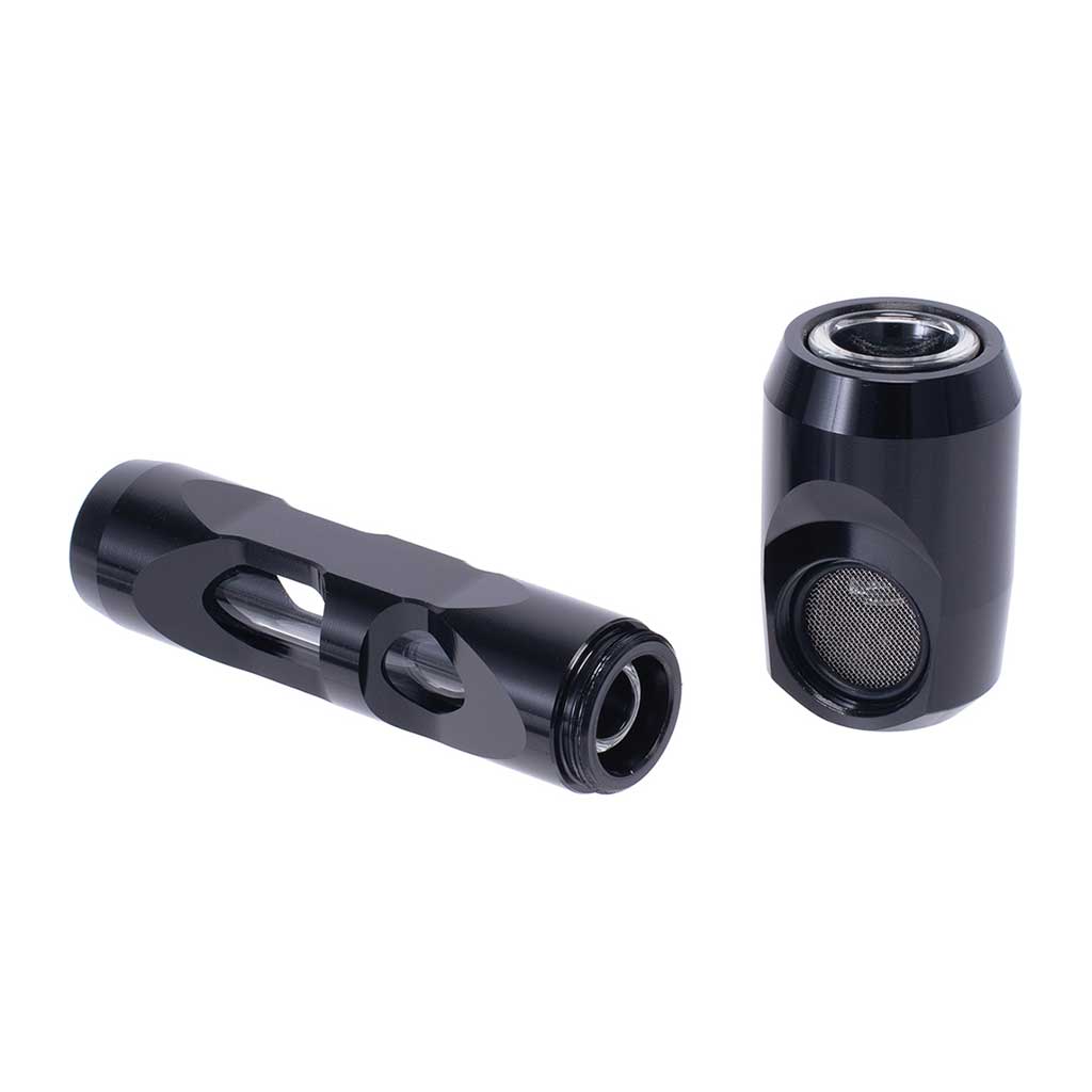 Black aluminum glass smoking pipe durable metal hand pipe for sale 