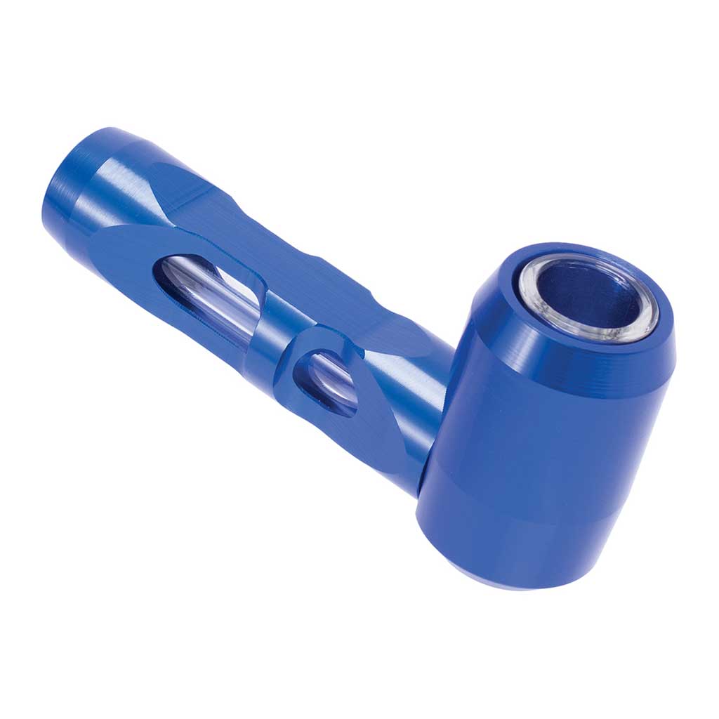 Blue aluminum glass hand pipe portable stylish metal smoking pipe