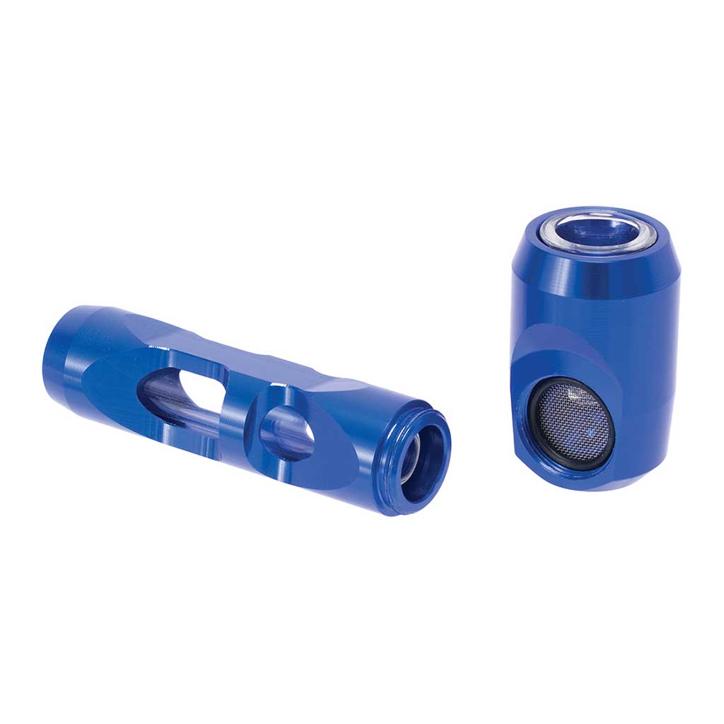 Blue aluminum glass smoking pipe lightweight durable hand pipe