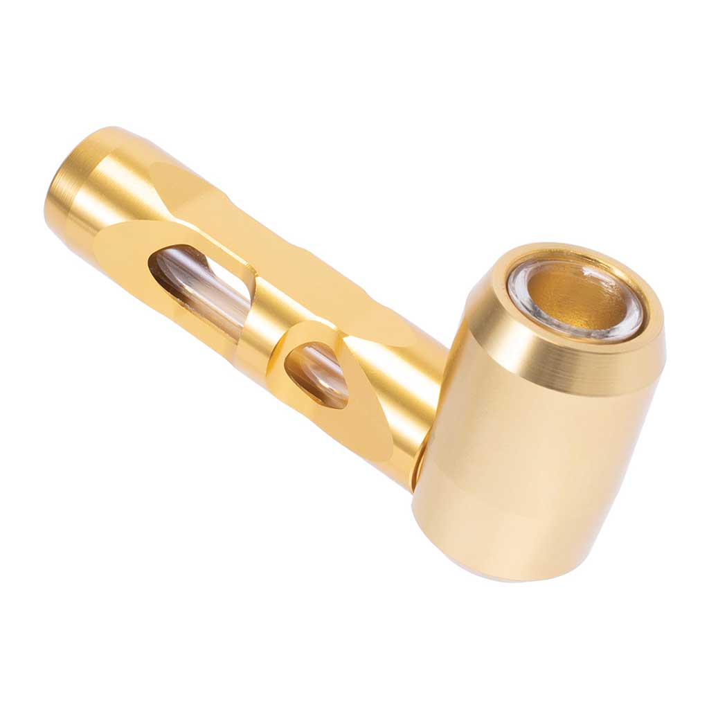 Gold aluminum glass hand pipe stylish portable smoking accessory