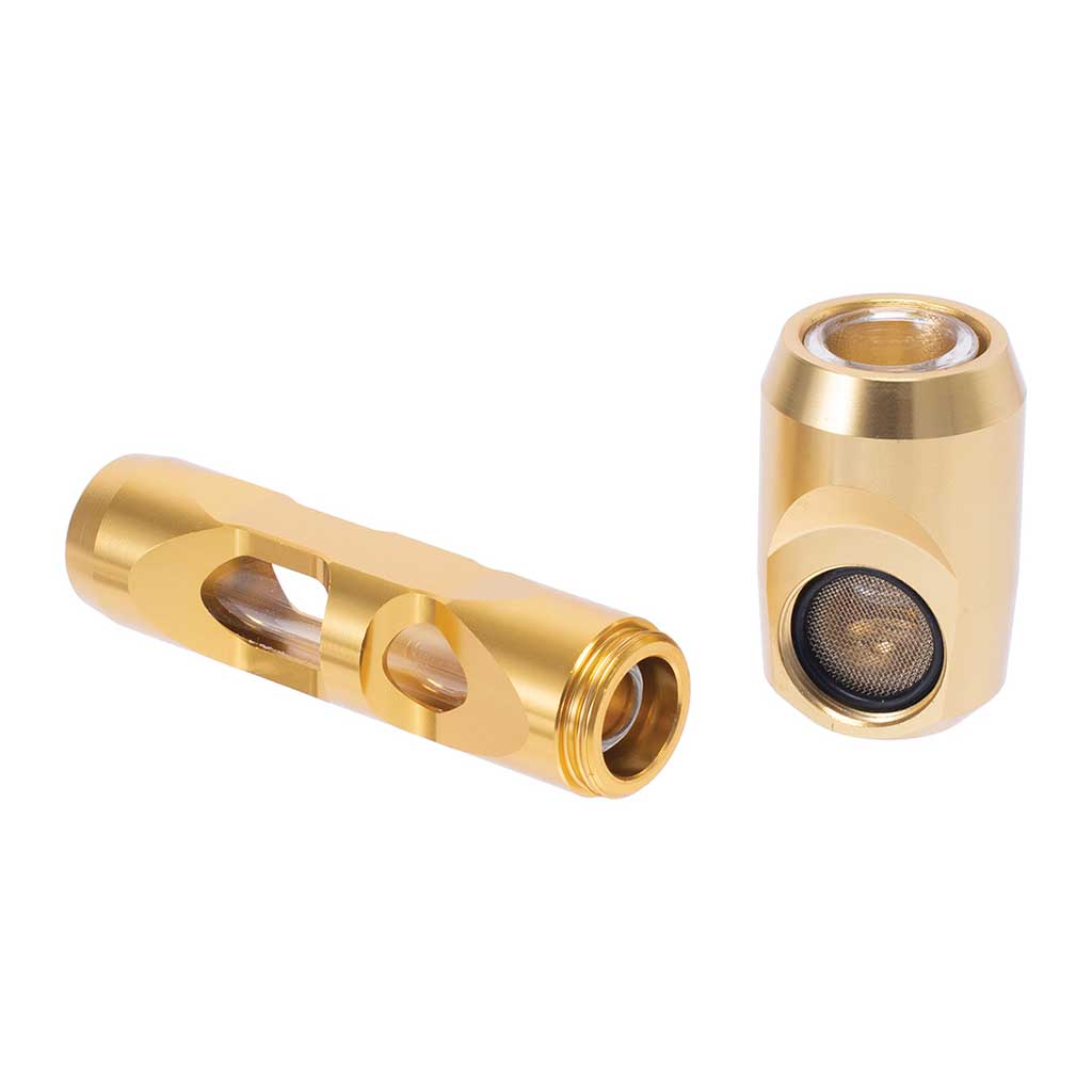 Gold aluminum glass smoking pipe durable metal hand pipe for sale