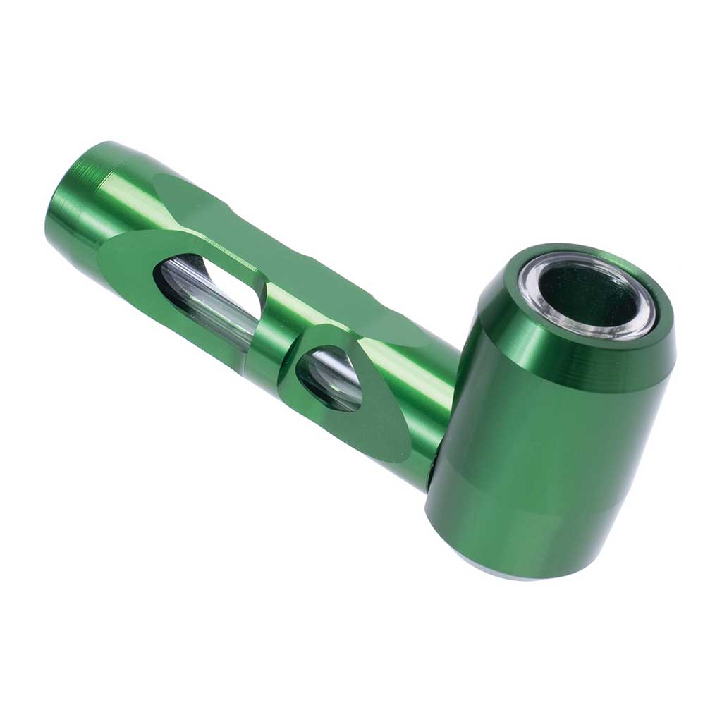 Green aluminum glass smoking pipe heavy-duty portable hand pipe