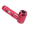 Red aluminum glass hand pipe sleek durable metal smoking pipe