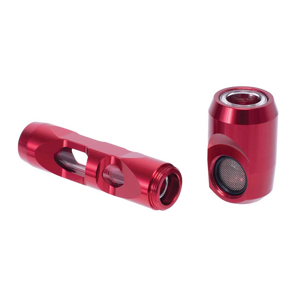 Red aluminum glass smoking pipe strong easy-to-clean hand pipe