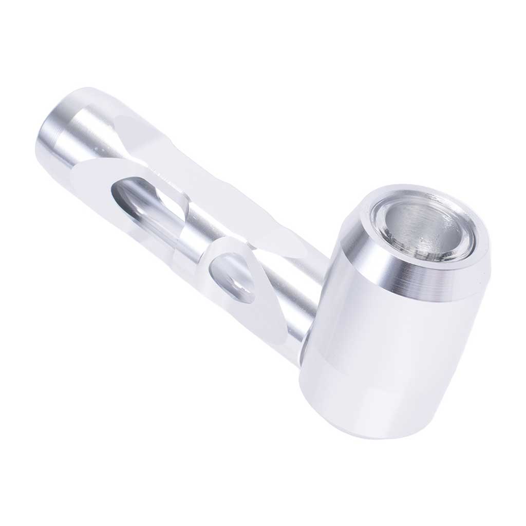 Silver aluminum glass hand pipe compact durable smoking pipe