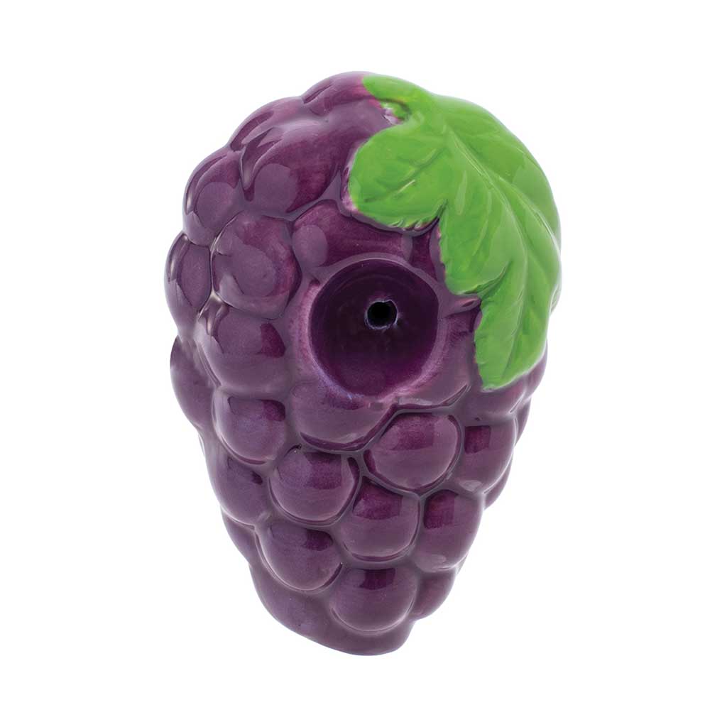 Grape-shaped ceramic pipe top view – shop Wacky Bowlz