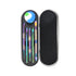 Anodized dab tool set with multiple dabbers, silicone container, and metal tin storage case