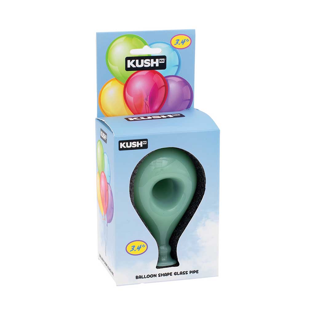 Green balloon hand pipe boxed – in stock now at Honeybee Herb