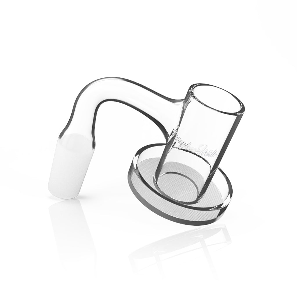 Clear Beehive Waffle Quartz Banger 14mm Male With 90° Joint Available At Honeybee Herb