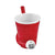 Beer Pong Red Chubby Roast and Toast pipe mug with red ceramic body, beer pong game artwork, curved handle, and built-in front bowl