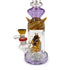 Front view of BIIGO by Lookah 12 inch poly horned spectacle perc rig with purple mouthpiece, horned detail, and sturdy base