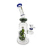 Detail view of BIIGO by Lookah dab rig mouthpiece and marbled neck section with blue lip 