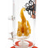 Close-up of the orange TentaFun perc inside the BIIGO by Lookah rig showing sculpted tentacle-style worked glass for shoppers buying premium dab rigs online 