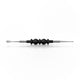 Black Glass Acrylic Beaded Handle Double-Sided Steel Tips With Round Point & Spearhead Point Bliss Dab Tool Horizontal View