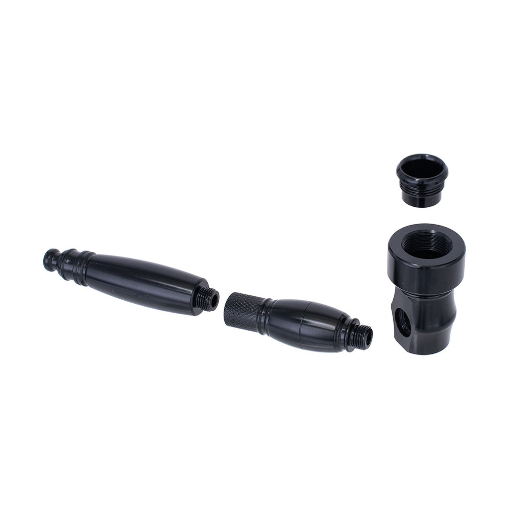 Black aluminium metal pipe, sleek smoking accessory at Honeybee Herb 